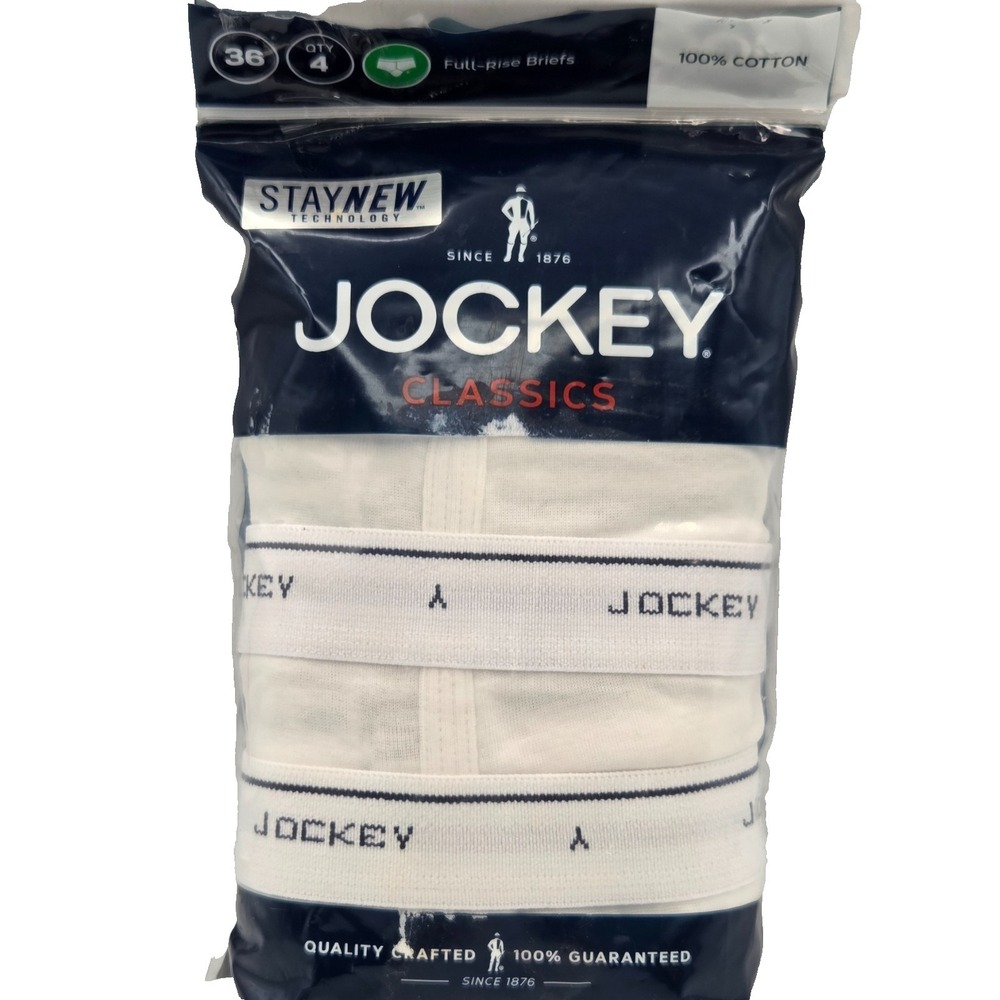 Jockey Classics Stay New Technology Full-Rise Briefs Size 36 QTY 4 BRAND NEW